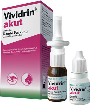 Vividrin akut Azelastin Kombipackung gegen Heuschnupfen (4 ml + 10 ml)