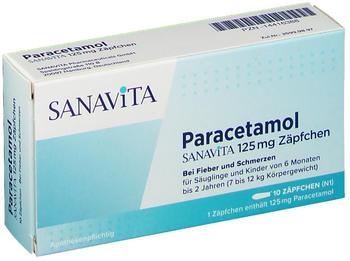 Paracetamol Sanavita 125 mg Säuglings-Suppositorien (10 Stk.)