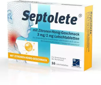 Septolete mit Zitronen-Honig-Geschmack 3mg/1mg Lutschtabletten (16 Stk.) Septolete mit Zitronen-Honig-Geschmack 3mg/1mg Lutschtabletten (16 Stk.)