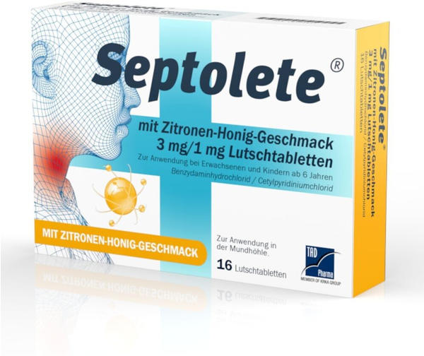 Septolete mit Zitronen-Honig-Geschmack 3mg/1mg Lutschtabletten (16 Stk.)