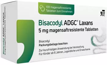 Bisacodyl ADGC Laxans 5 mg magensaftresistent Tabletten (100 Stk.) Bisacodyl ADGC Laxans 5 mg magensaftresistent Tabletten (100 Stk.)