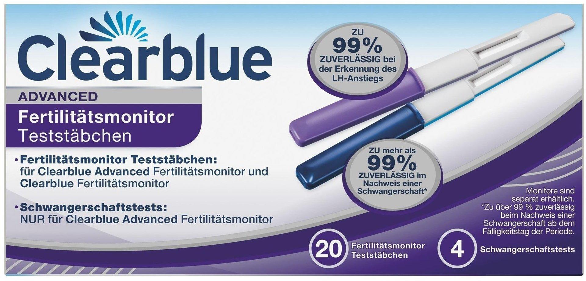 5 Schwangerschaftstests 60 Clearblue Fertilitäts Teststäbchen 3 x 20 Stk 