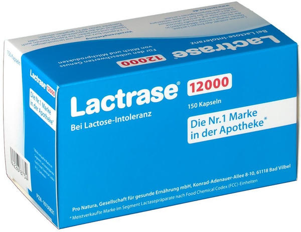 Pro Natura Lactrase 12000 FCC Kapseln (150 Stk.)