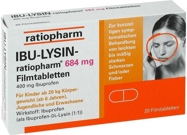 ratiopharm Ibu Lysin 684 mg Filmtabletten (20 Stk.)