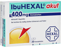 PZN-DE 00068972, Hexal IBUHEXAL akut 400 Filmtabletten 20 St, Grundpreis: &euro; 0,09