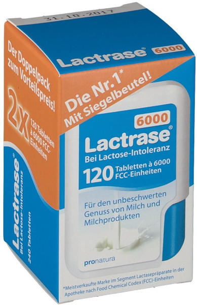Pro Natura Lactrase 6.000 FCC Tabletten im Klickspender (2 x 120 Stk.)