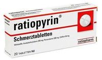 PZN-DE 07686182, ratiopyrin Schmerztabletten Tabletten Inhalt: 20 St