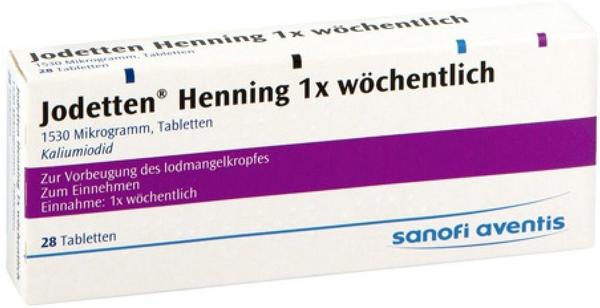 Jodetten Henning 1x Wöchentlich Tabletten (28 Stück)