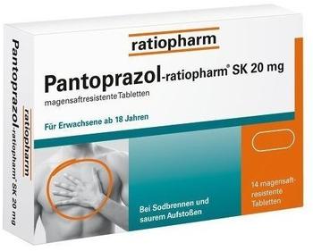 Ratiopharm PANTOPRAZOL Ratiopharm SK 20 Mg magensaftres.Tabl. 14 St