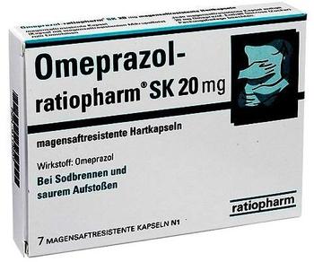 Ratiopharm OMEPRAZOL ratiopharm SK 20 mg msr.Hartkaps. 7 St