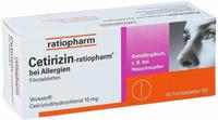 PZN-DE 02158159, Cetirizin-ratiopharm bei Allergien 10 mg Filmtabletten