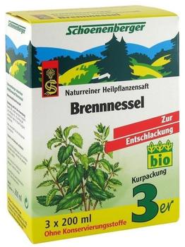 Schoenenberger Brennnessel Naturreiner Heilpflanzensaft (3 x 200 ml)