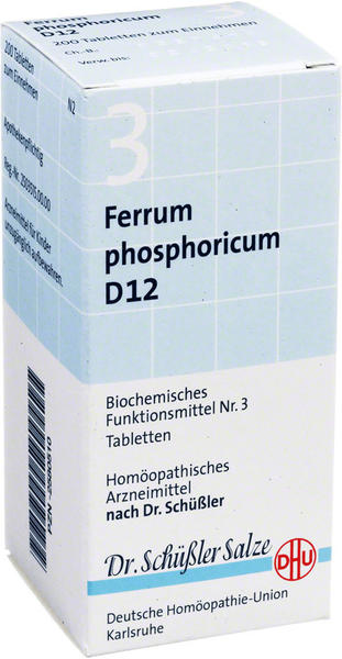 Dr. Schüßler Salze Biochemie 3 Ferrum Phosphoricum D 12 Tabletten (200 Stk.)