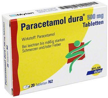 Mylan dura GmbH PARACETAMOL dura 500 mg Tabletten 10 St