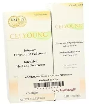 Celyoung Intensiv Fersen- und Fu&szlig;creme + Balsam Kombi (2 x 100 ml)
