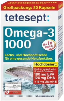 Tetesept Omega-3 Lachsöl 1000 Kapseln (80 Stk.)