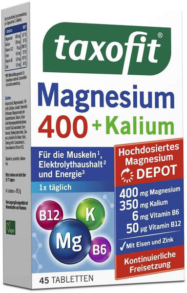 Taxofit Magnesium 400 + Kalium Tabletten (45 Stk.)