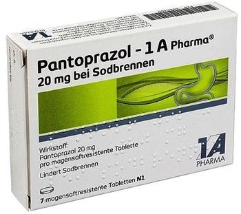 1 A Pharma PANTOPRAZOL 1A Pharma 20mg bei Sodbrennen msr.Tab. 7 St