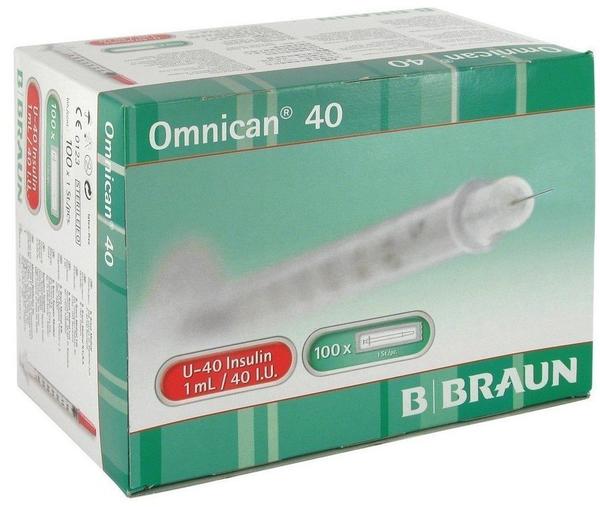 B. Braun Omnican 40 1,0ml Insulinspritze U-40 0,30 x 12mm (100 Stk.)