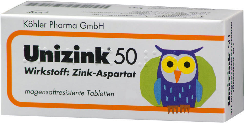 Köhler Pharma Unizink 50 Tabletten magensaftresistent (20 Stk.) Test TOP  Angebote ab 3,31 € (April 2023)