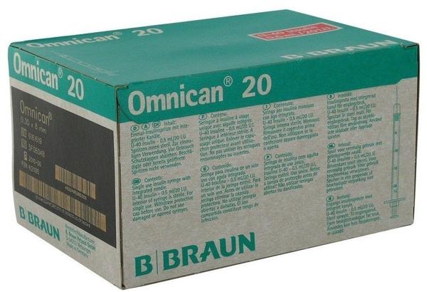 B. Braun Omnican 20 0,5 ml Ins.Spr.M.Kan.0,30 x 8 mm (100 Stk.)