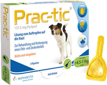 Novartis Prac-tic für kleine Hunde 4,5-11kg 3 Pipetten