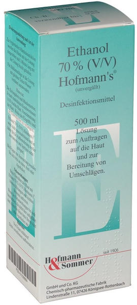Hofmann & Sommer Ethanol 70% (V/V) Hofmanns (500 ml)