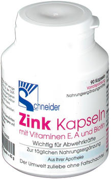 J. Schneider Zink Kapseln mit Vitamin E A Biotin (90 Stk.)