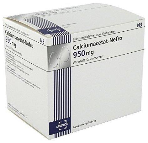 Calciumacetat Nefro 950 mg Tabletten (200 Stk.)