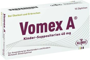 Vomex A Kinder-Suppositorien 40 mg (10 Stk.)