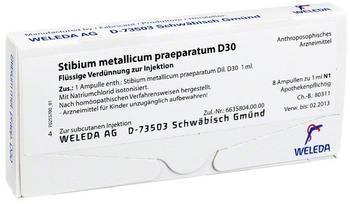 Weleda StibiumMet.Praeparatum D 30 Ampullen (8 x 1 ml)