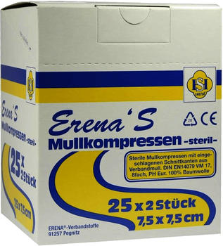 Erena Erena Steril Mullkompr.7,5 x 7,5 cm 8-fach 5 x (2 Stk.)