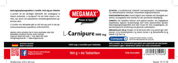 Megamax L-Carnipure 1000 mg Kautabletten (60 Stk.)
