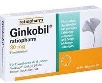 Ginkobil ratiopharm 80mg mit Ginkgo biloba 30 St