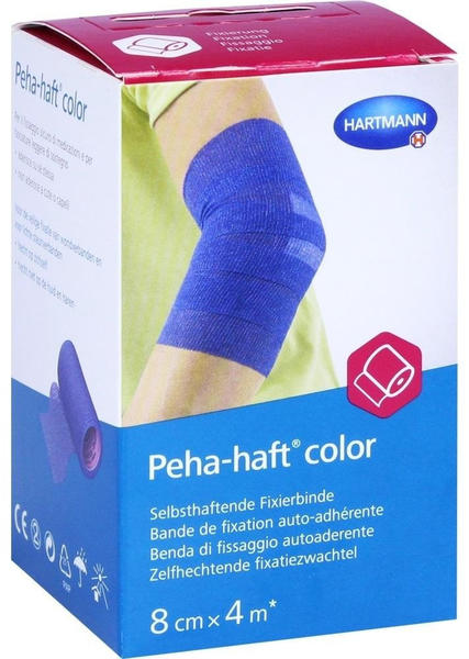 Hartmann Peha-haft color Fixierbinde latexfrei 8 cm x 4 m blau