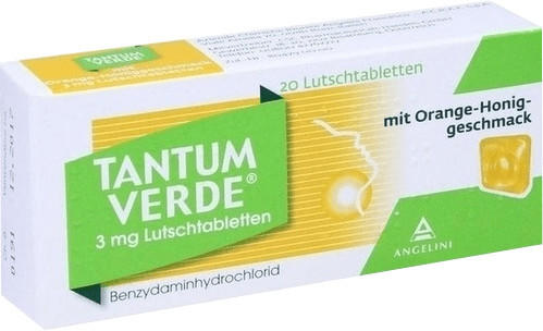 Tantum Verde 3 mg Lutschtabletten mit Orange-Honiggeschmack (20 Stk.)