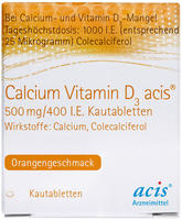 PZN-DE 11011219, Calcium Vitamin D3 acis 500 mg/400 I.E. Kautabletten Inhalt:...