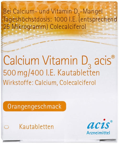 Calcium Vitamin D3 acis 500 mg/400 I.E. Kautabletten (100 Stk.)