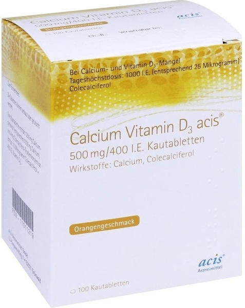 Calcium Vitamin D3 acis 500 mg/400 I.E. Kautabletten (120 Stk.)