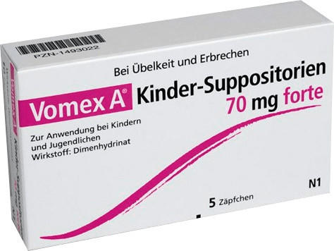 Vomex A Kinder-Suppositorien 70 mg Forte (5 Stk.)