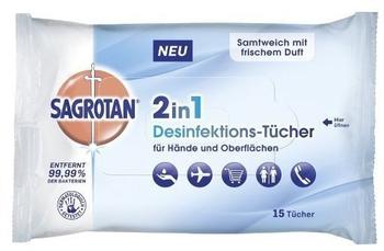 Sagrotan 2 in 1 Desinfektionstücher (15 Stk.)