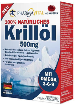 PharmaVital nat&uuml;rliches Krill&ouml;l 500 mg + Omega 3-6-9 Kapseln (60 Stk.)