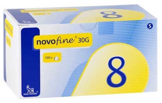 ToRa Novofine 8 Kanülen 0,3 x 8 mm (100 Stk.)