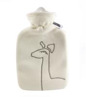 Hugo Frosch W&auml;rmflasche Klassik 1,8 l mit Doublefleecebezug wei&szlig;, Applikation