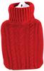 Hugo-Frosch Wärmflasche Klassik Strick rot, 1,8 Liter, rot, abnehmbarer Bezug
