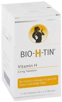 BIO-H-TIN Vitamin H 2,5 mg f&uuml;r 2 x 12 Wochen Tabletten (2 x 84 Stk.)