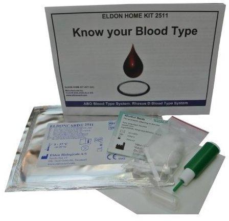 Eldon Blood Type Test Kit - Group A, B, RhD Testing