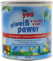 for you eHealth Eiwei&szlig; Power Erdbeer-Rhabarber 750 g