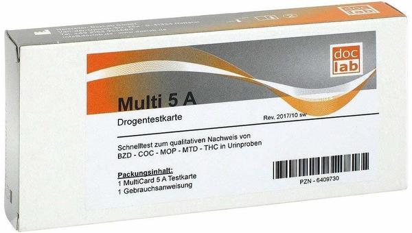 DocLab Drogentest Multi 5A AMP COC MET MOP THC Teststr.