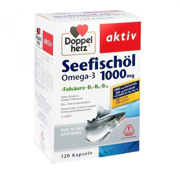 Doppelherz Seefischöl Omega-3 1000 mg + Folsäure + B1 + B6 + B12 Kapseln (120 Stk.)